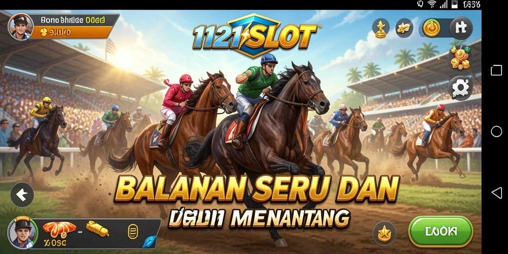Tampilan gameplay balapan yang mendebarkan di 1121SLOT.