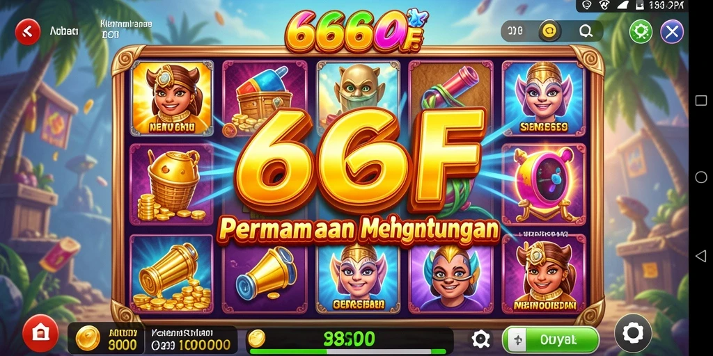 Screenshot gameplay 666F yang menampilkan mesin slot dengan grafis memukau.
