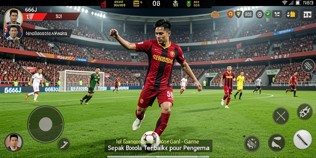 Tampilan gameplay yang mendebarkan dalam pertandingan sepak bola.