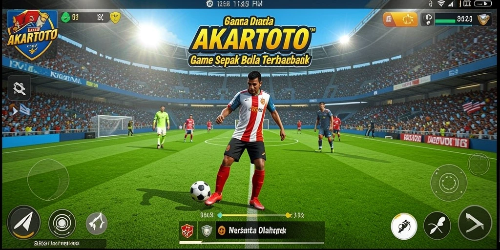 Gameplay menegangkan dalam AKARTOTO dengan aksi bola dan strategi tim.