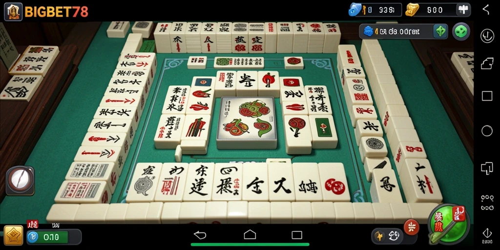 Tampilan gameplay Mahjong yang seru dan mendebarkan.