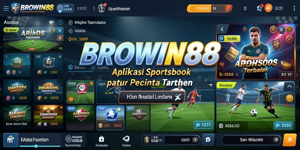 Tampilan antarmuka aplikasi BROWIN88 saat bermain Sportsbook.