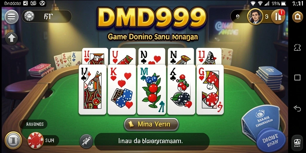 Tampilan gameplay seru dalam DMD999 dengan berbagai mode permainan Domino.