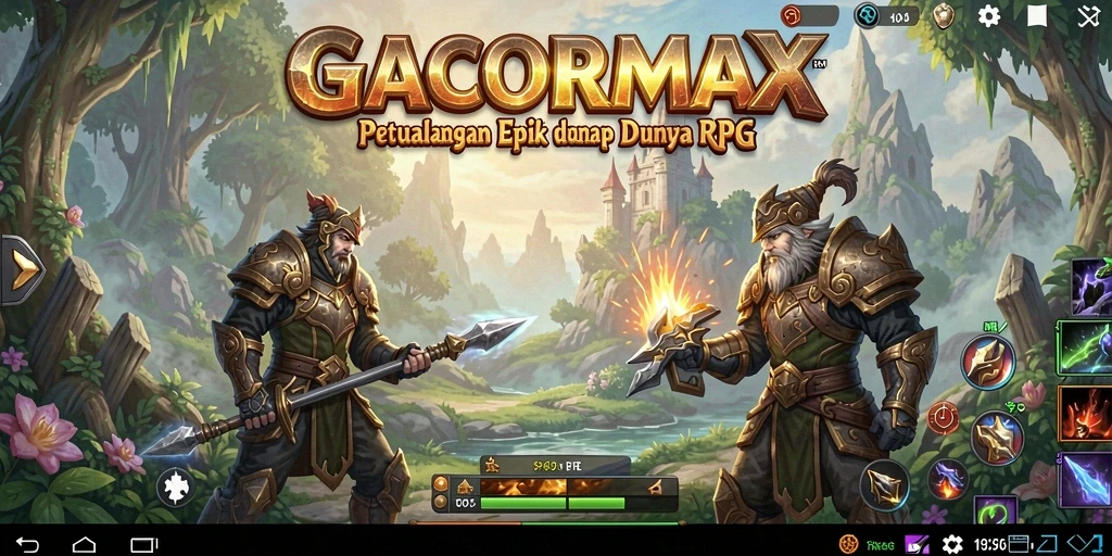 Gameplay GACORMAX menampilkan pertarungan epik di dunia fantasi.