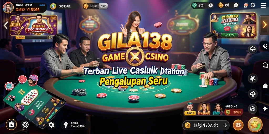 Tampilan utama GILA138 menampilkan dealer profesional dan permainan Live Casino.