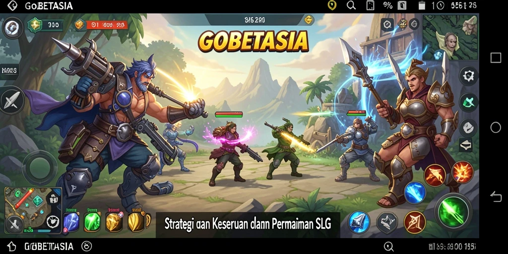 Screenshot gameplay GOBETASIA menampilkan aksi strategi seru dan pembangunan kerajaan.