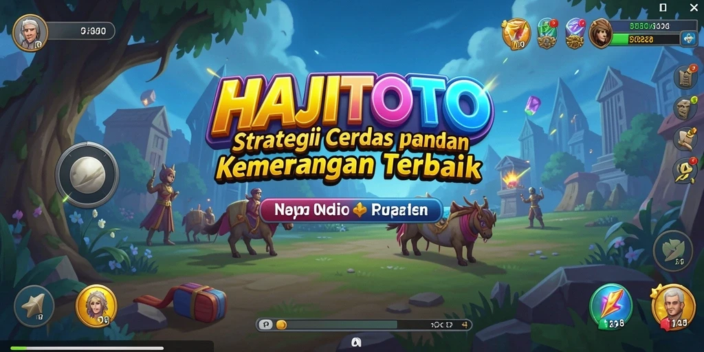 Screenshot utama HAJITOTO menampilkan pertempuran strategi yang intens.