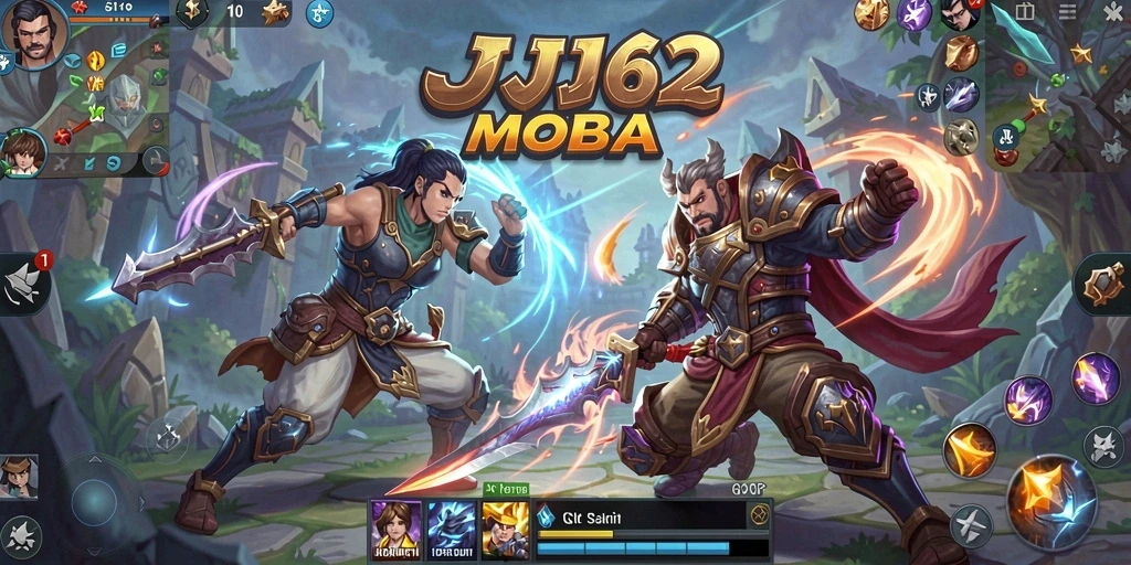 Screenshot gameplay <strong>JJ62</strong> menampilkan pertarungan seru antar tim.