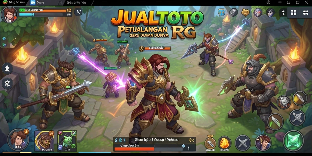 Tampilan menarik dari gameplay RPG JUALTOTO dengan karakter yang berpetualang.