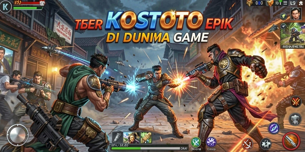 Screenshot KOSTOTO menampilkan aksi pertarungan mendebarkan.
