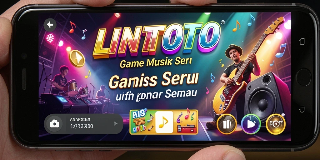 Tampilan gameplay LINITOTO dengan berbagai pilihan musik.
