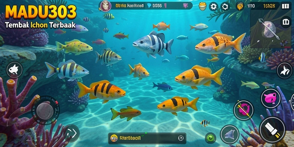 Tampilan menarik dari gameplay Tembak Ikan di MADU303.