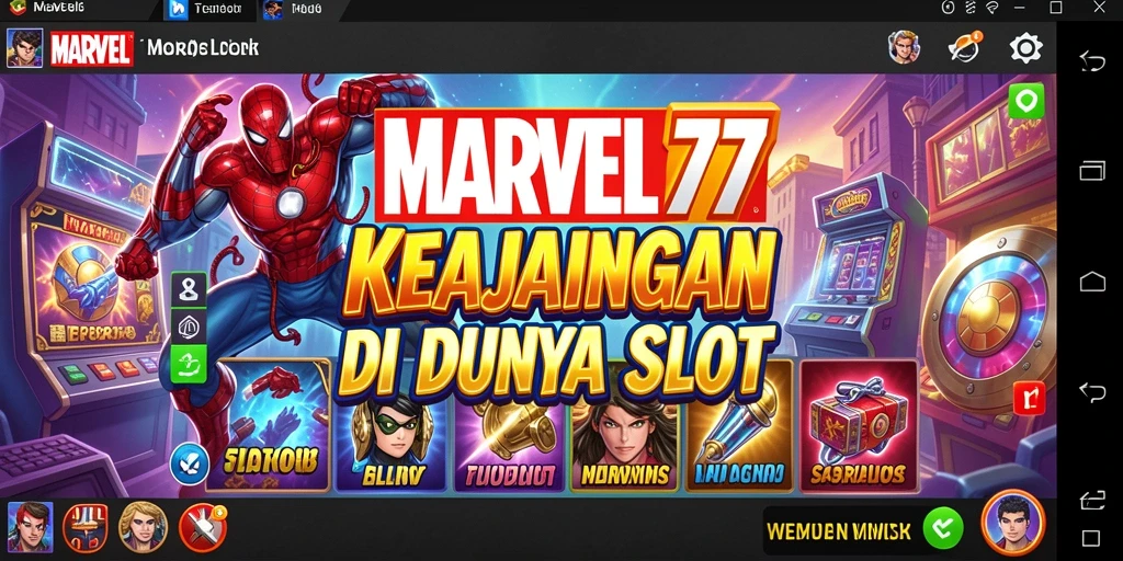 Tampilan menarik dari gameplay Slot MARVEL77 yang memukau.