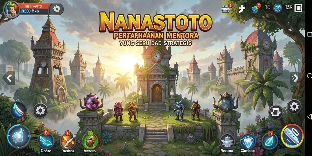 Screenshot gameplay menunjukkan aksi seru dalam Tower Defense.