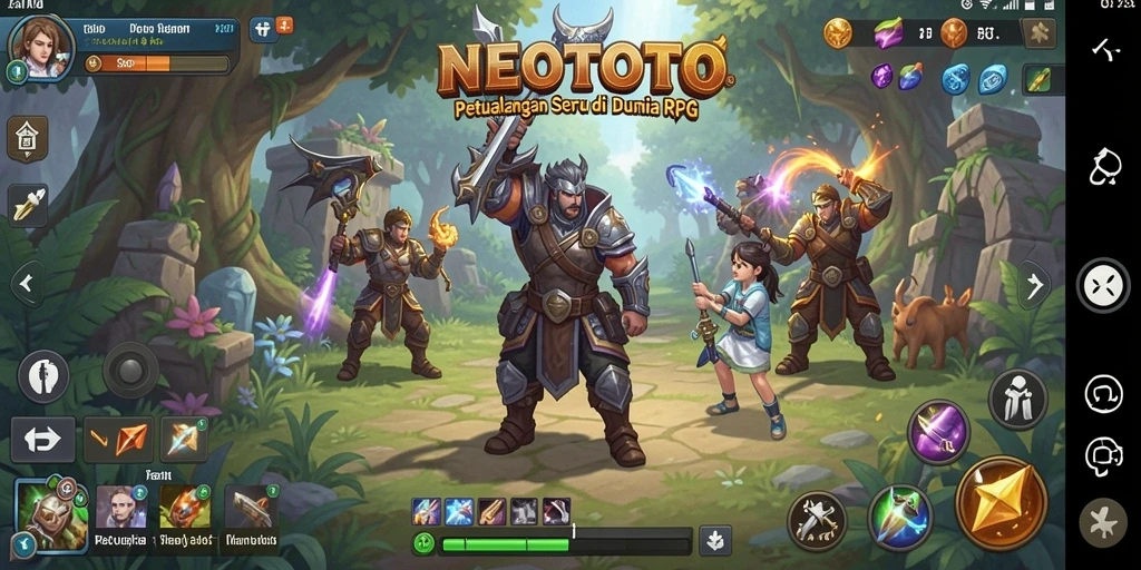 Screenshot menunjukkan gameplay RPG yang menegangkan di NEOTOTO.