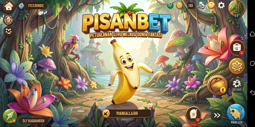 Screenshot utama PISANGBET menampilkan petualangan di dunia fantasi.