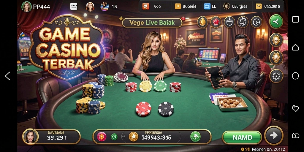 Tampilan menarik gameplay Live Casino dengan dealer langsung.