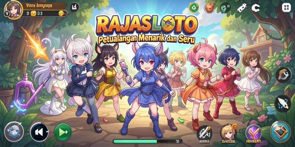 Tampilan menakjubkan dari gameplay RAJASLOTO yang penuh aksi Anime.