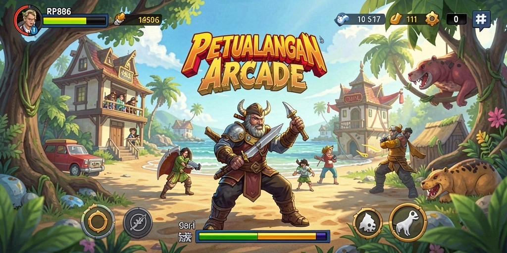 Screenshot RP886 menampilkan aksi gameplay Arcade yang seru dan penuh tantangan.