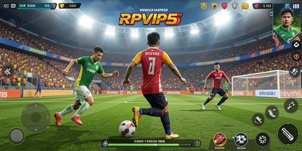 Screenshot RPVIP5 menampilkan aksi seru pertandingan olahraga.