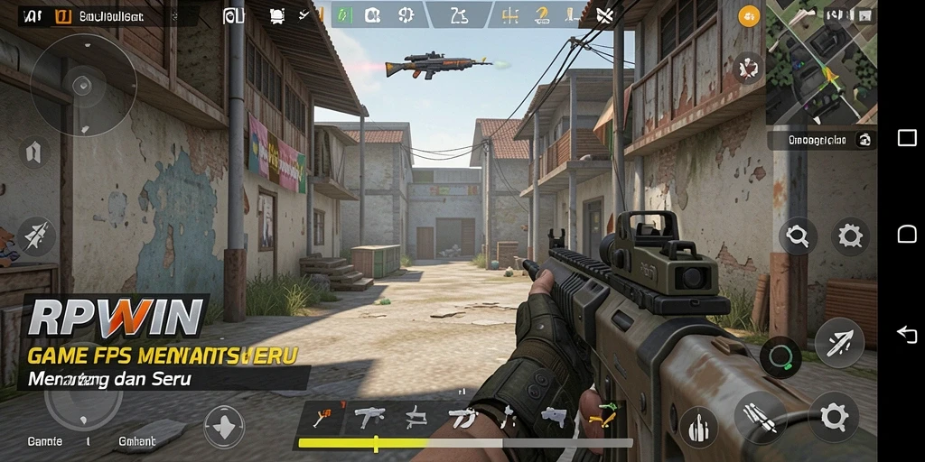 Gameplay RPWIN yang dinamis dan seru di arena FPS.