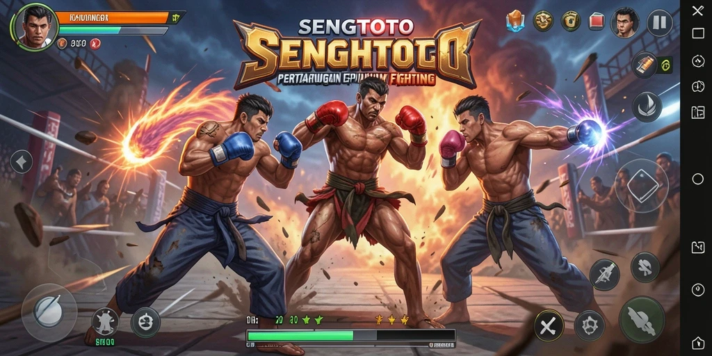 Tampilan pertarungan seru dalam SENGTOTO dengan aksi mendebarkan.