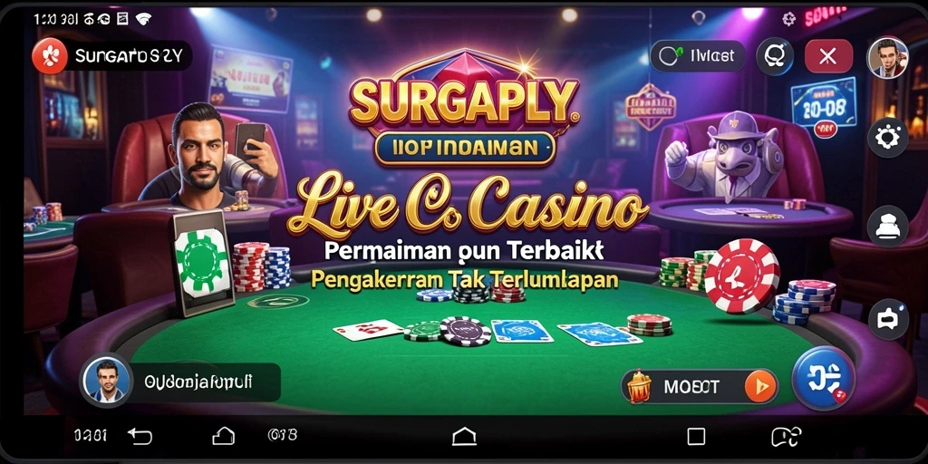 Tampilan gameplay Live Casino SURGAPLY yang mendebarkan dan interaktif.