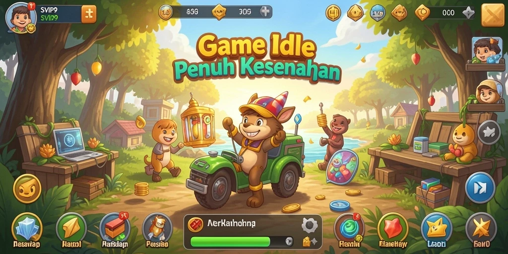 Tampilan gameplay SVIP9 dengan karakter beraksi dalam mode Idle.