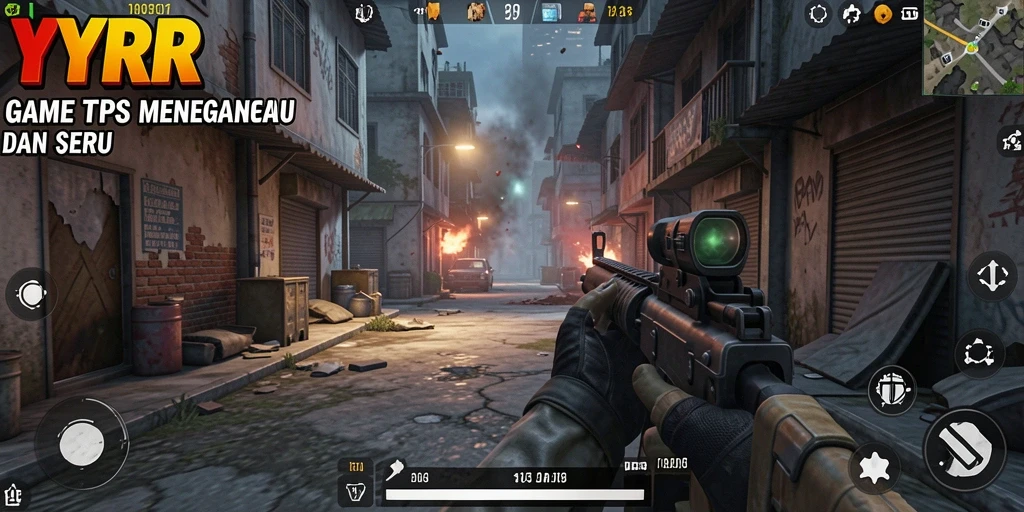Tampilkan aksi gameplay mendebarkan dalam game TPS YYRR.